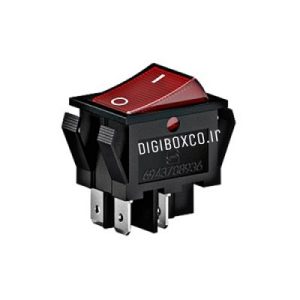 کلید راکر بزرگ  چراغ دار قرمز کد : DB-10390